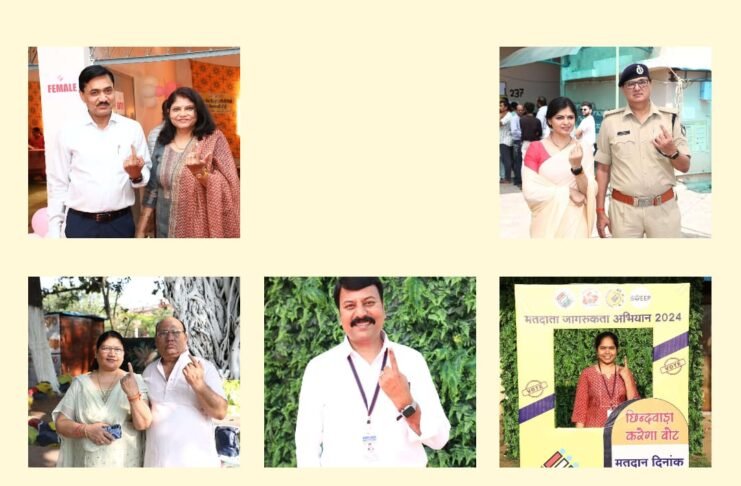 कलेक्टर शीलेन्द्र सिंह और एसपी मनीष खत्री ने किया मतदान